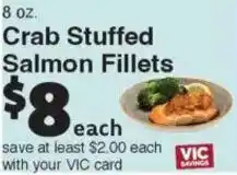 Harris Teeter Crab Stuffed Salmon Fillets offer