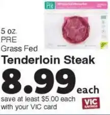 Harris Teeter Grass Fed Tenderloin Steak offer