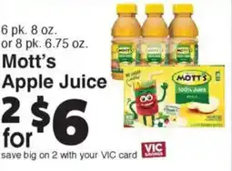 Harris Teeter Mott's Apple Juice offer