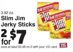 Harris Teeter Slim Jim Jerky Sticks offer