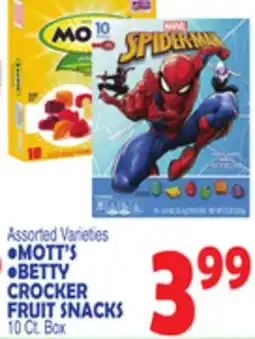 Bravo Supermarkets MOTT'S, BETTY CROCKER FRUIT SNACKS offer