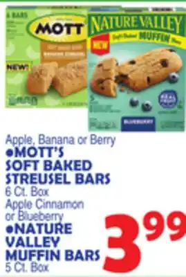 Bravo Supermarkets • MOTT'S SOFT BAKED STREUSEL BARS 6 Ct. Box offer