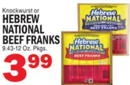 Bravo Supermarkets HEBREW NATIONAL NATIONAL BEEF FRANKS offer