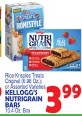 Bravo Supermarkets KELLOGG'S NUTRIGRAIN BARS 10.4 Oz. Box offer