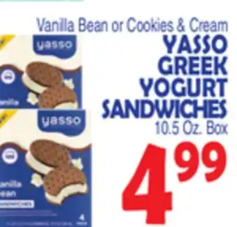 Bravo Supermarkets YASSO GREEK YOGURT SANDWICHES offer