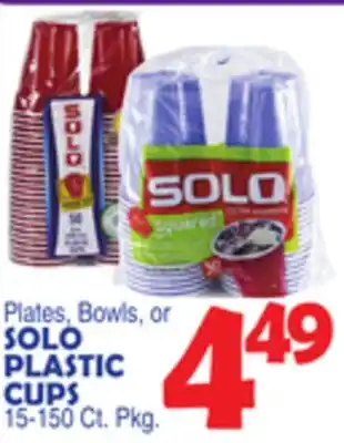 Bravo Supermarkets SOLO PLASTIC CUPS offer