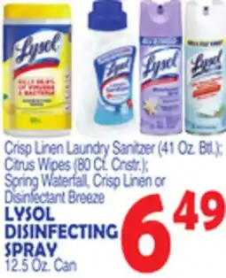 Bravo Supermarkets LYSOL DISINFECTING SPRAY offer