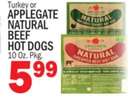 Bravo Supermarkets APPLEGATE NATURAL BEEF HOT DOGS offer