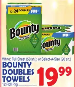 Bravo Supermarkets BOUNTY DOUBLES TOWELS 12 Roll Pkg offer