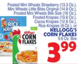 Bravo Supermarkets KELLOGG'S CORN FLAKES 9.6 Oz. Box offer