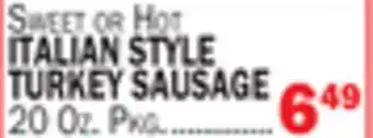 Bravo Supermarkets ITALIAN STYLE TURKEY SAUSAGE offer