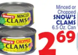 Bravo Supermarkets SNOW'S CLAMS offer