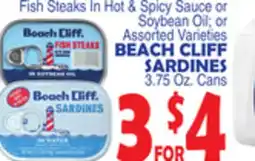 Bravo Supermarkets BEACH CLIFF SARDINES offer