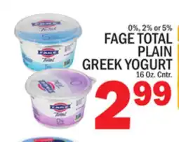 C Town FAGE TOTAL PLAIN GREEK YOGURT offer