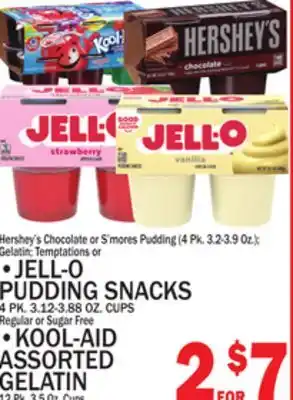 C Town JELL-O PUDDING SNACKS, 4 PK. 3.12-3.88 OZ. CUPS offer