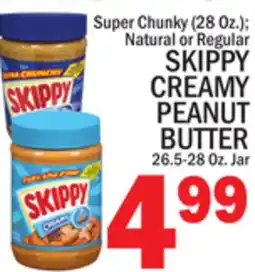 C Town SKIPPY CREAMY PEANUT BUTTER 26.5-28 Oz. Jar offer