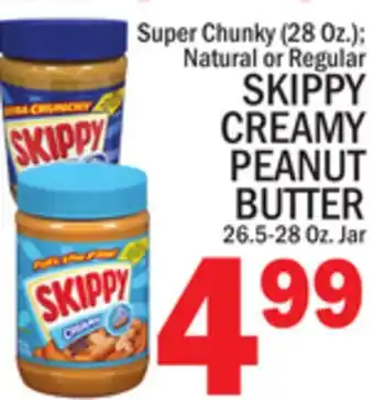 C Town SKIPPY CREAMY PEANUT BUTTER 26.5-28 Oz. Jar offer