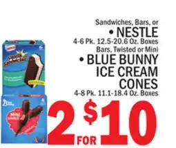 C Town NESTLE, BLUE BUNNY ICE CREAM CONES offer