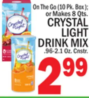 C Town CRYSTAL LIGHT DRINK MIX. 96-2.1 Oz. Cnstr offer