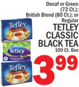 C Town TETLEY CLASSIC BLACK TEA 100 Ct. Box offer