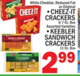 C Town CHEEZ-IT CRACKERS 6-7 OZ. BOX KEEBLER SANDWICH CRACKERS 11 OZ. BOX offer