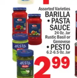 C Town BARILLA PASTA SAUCE PESTO offer