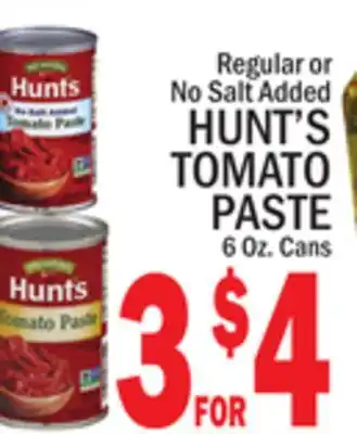 C Town HUNT'S TOMATO PASTE offer