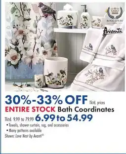 Boscov's ENTIRE STOCK Bath Coordinates offer