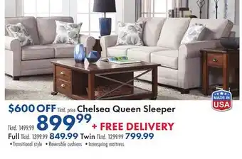 Boscov's Chelsea Queen Sleeper offer