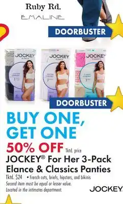 Boscov's JOCKEY For Her 3-Pack Elance & Classics Panties offer