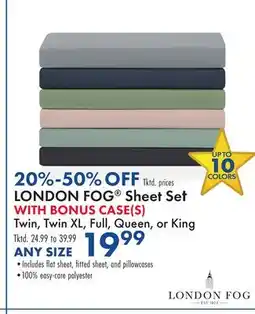 Boscov's LONDON FOG Sheet Set offer