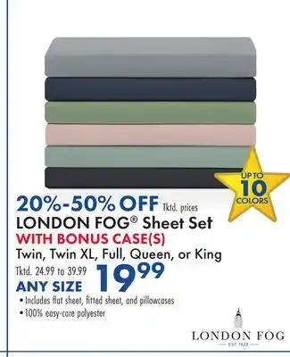 Boscov's LONDON FOG Sheet Set offer