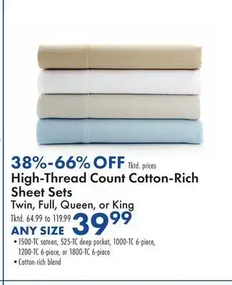 Boscov's High-Thread Count Cotton-Rich Sheet Sets offer