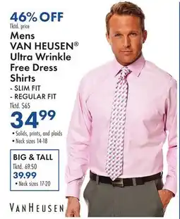 Boscov's Mens VAN HEUSEN Ultra Wrinkle Free Dress Shirts offer