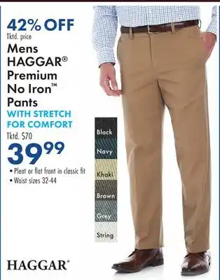 Boscov's Mens HAGGAR Premium No Iron Pants offer