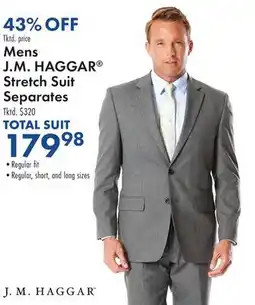 Boscov's Mens J. M. HAGGAR Stretch Suit Separates offer