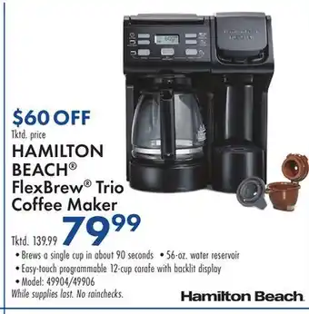 Boscov's HAMILTON BEACH FlexBrew Trio Coffee Maker offer