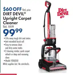 Boscov's DIRT DEVIL Upright Carpet Cleaner offer