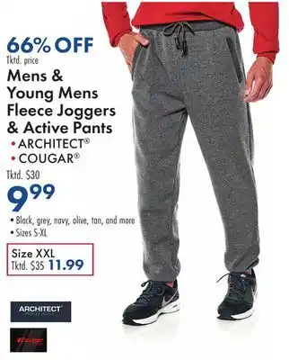 Boscov's Mens & Young Mens Fleece Joggers & Active Pants offer