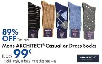 Boscov's Mens ARCHITECT Casual or Dress Socks offer