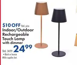 Boscov's Indoor/Outdoor Rechargeable Touch Lamp with dimmer offer