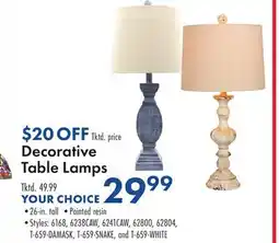 Boscov's Decorative Table Lamps offer