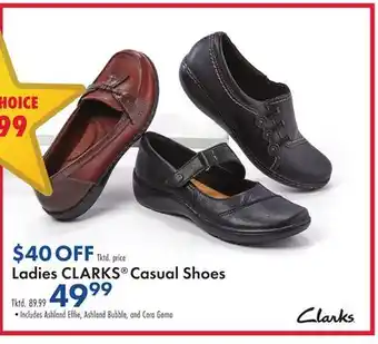 Boscov's Ladies CLARKS Casual Shoes offer