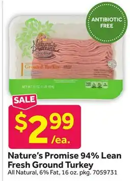 Stop&Shop Nature's Promise 94% Lean Fresh Ground Turkey offer