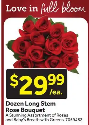 Stop&Shop Dozen Long Stem Rose Bouquet offer