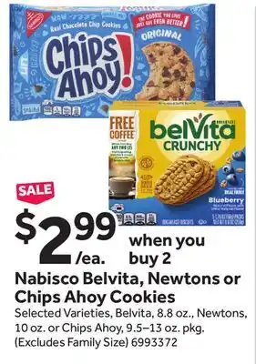 Stop&Shop Nabisco Belvita, Newtons or Chips Ahoy Cookies offer