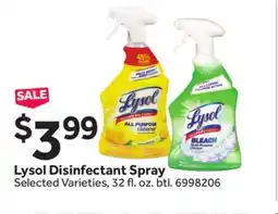 Stop&Shop Lysol Disinfectant Spray offer