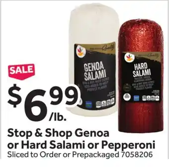 Stop&Shop Stop & Shop Genoa or Hard Salami or Pepperoni offer