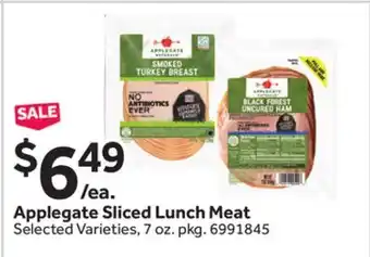 Stop&Shop Applegate Sliced Lunch Meat offer