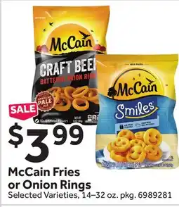 Stop&Shop McCain Fries or Onion Rings offer